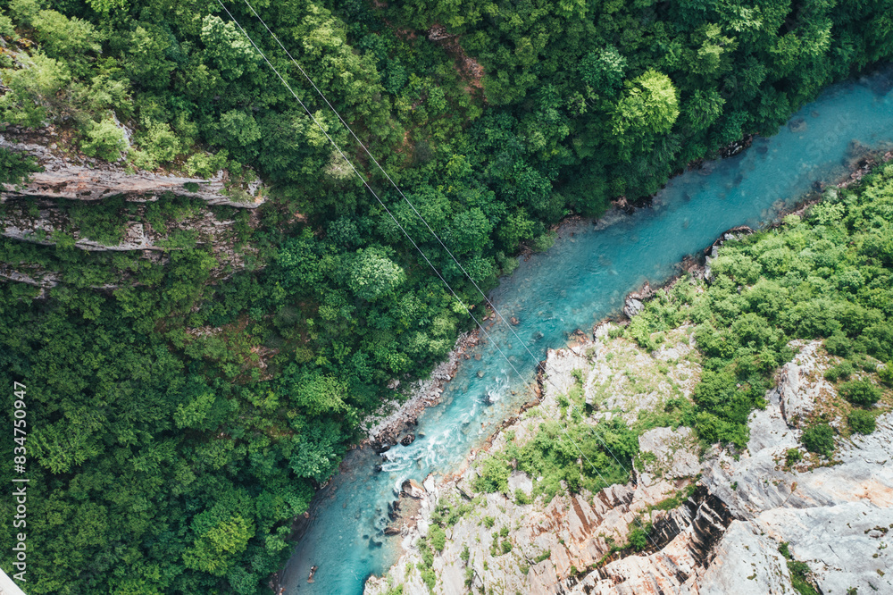 High angle view of Tara river canyon, Montenegro High angle view of Tara river canyon, Montenegro