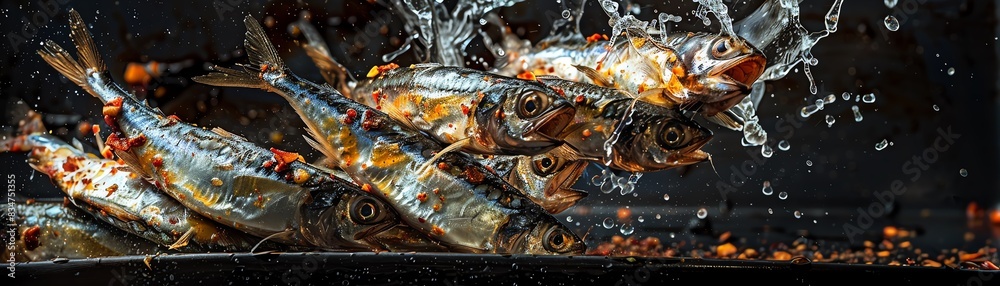 Xouba, small sardines, fried and eaten whole, Spanish coastal feast Xouba, small sardines, fried and eaten whole, Spanish coastal feast