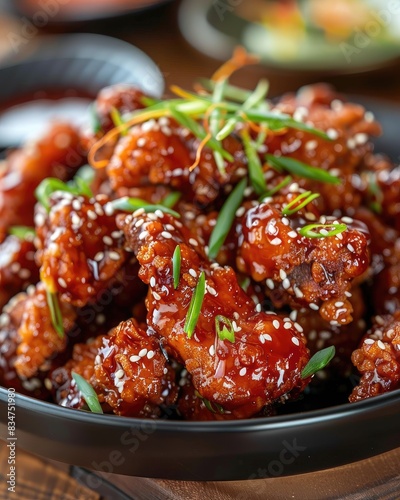 Spicy Korean Fried Chicken with Sesame Seeds © Wan