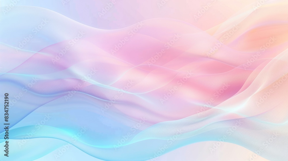 Fototapeta premium Subtle abstract background with soft pastel waves. Gradient colors. For designing apps or products