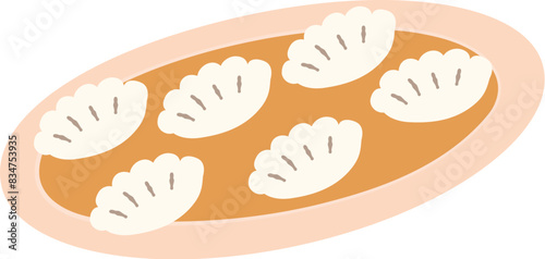 Dumpling on a plate