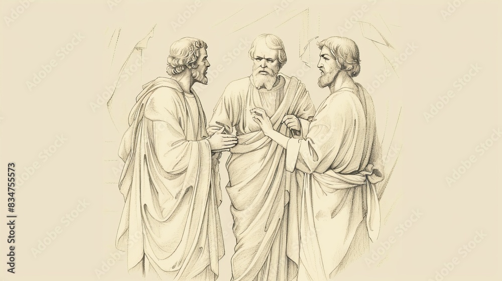 Luke 1 Biblical Illustration: Birth Announcements, Meeting of Mary and Elizabeth, Early Life of John, Beige Background, Copyspace Luke 1 Biblical Illustration: Birth Announcements, Meeting of Mary and Elizabeth, Early Life of John, Beige Background, Copyspace