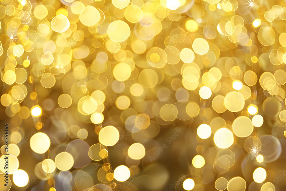 shining gold backdrop featuring reflections of twinkling lights. generative ai