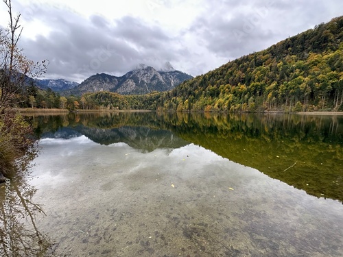 panorama view lake in the mountains photo