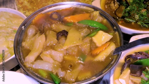 Oyster sauce hoof tendon pot, Chinese cuisine, hoof tendon pot, annual dishes, hot,