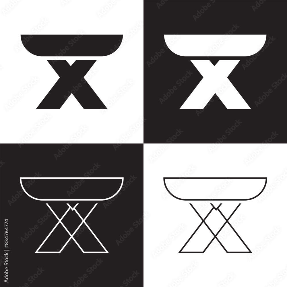 Picnic table vector icon isolated on white and black background. Vector ...