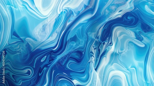 Artistic abstract background in blue color with dynamic elements and modern multicolored pattern