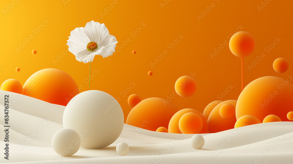 Front view of white and orange podium with and flower in a orange background for advertising , abstract content, Abstract minimal nature scene - empty stage with three white rectangle podiums Front view of white and orange podium with and flower in a orange background for advertising , abstract content, Abstract minimal nature scene - empty stage with three white rectangle podiums