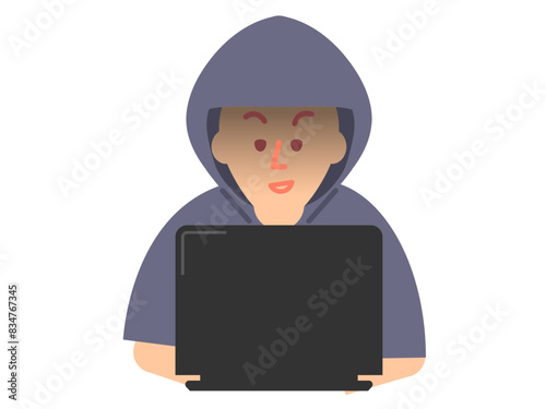 ハッカー・ネット詐欺師のイラスト
