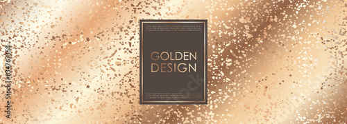 Luxurious wide vector gold glitter background with small shimmers or sparkles. Abstract gold design, wallpaper, cover, poster or banner.