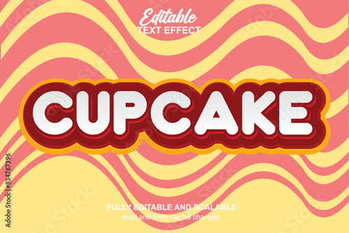 CUPCAKE 3D EDITABLE TEXT EFFECT VECTOR FILE