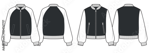Classic bomber jacket, casual clothing.