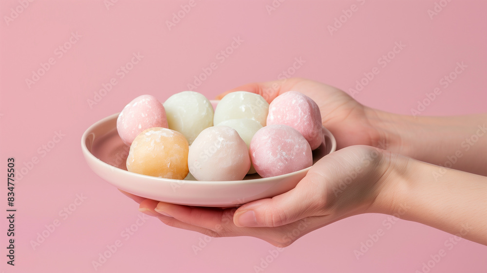 餅を持つ手 スタジオ撮影 餅を持つ手 スタジオ撮影