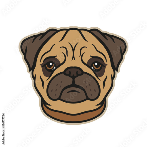 Puf dog cartoon illustration, puppy dog eyes