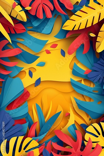 Colombia independence day  celebrating freedom with vector paper cut art.