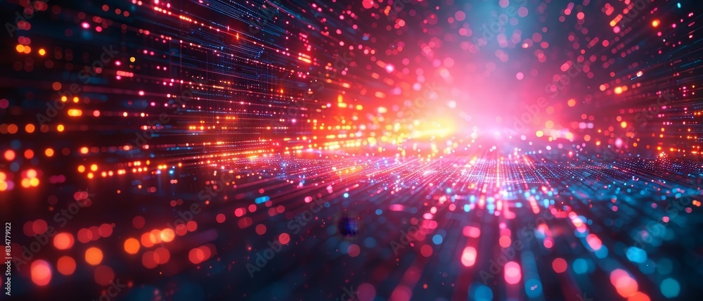 Neon Digital Connectivity - Abstract Background with Vibrant Energy and Speed Neon Digital Connectivity - Abstract Background with Vibrant Energy and Speed