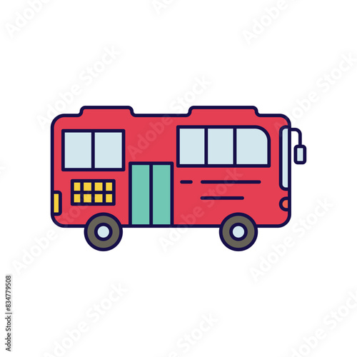 bus icon with white background vector stock illustration