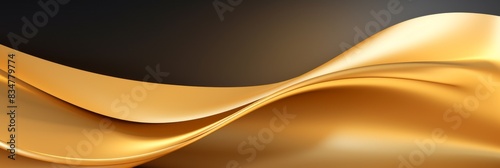Abstract background with geometric gold shapes  horizontal image featuring triangular facets and a metallic  luxurious aesthetic  ideal for a banner with space for text  Abstract geometric blur