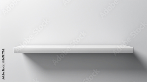 White shelf on light gray background for presentation design