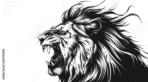 Lion. Vector illustration ready for vinyl cutting. T-shirt design