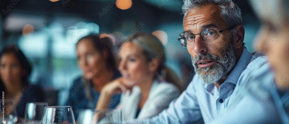 A group of professionals engaged in a boardroom meeting, exchanging ideas. A group of professionals engaged in a boardroom meeting, exchanging ideas.