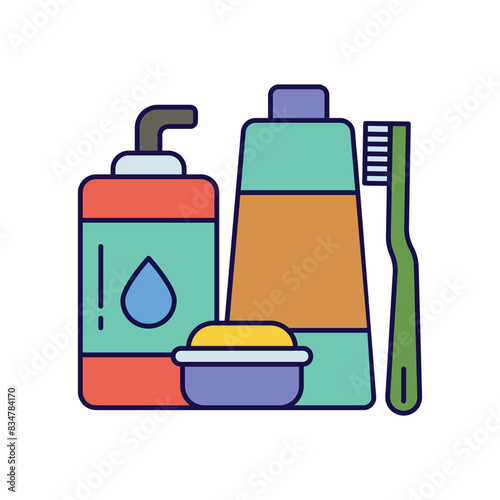 toiletries icon with white background vector stock illustration