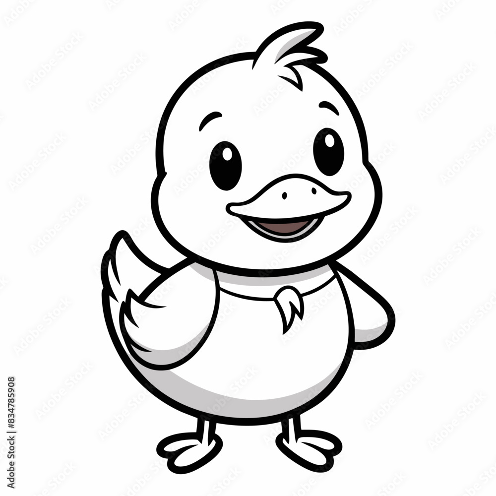 Adorable cartoon duckling drawing for kids, cute, charming, with a sweet and friendly character Adorable cartoon duckling drawing for kids, cute, charming, with a sweet and friendly character