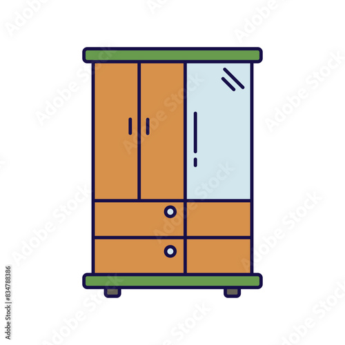 cupboard icon with white background vector stock illustration