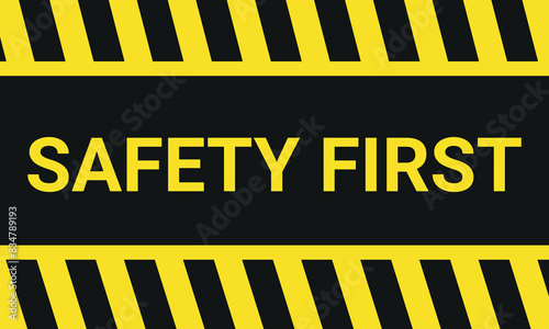 Safety first yellow background vector