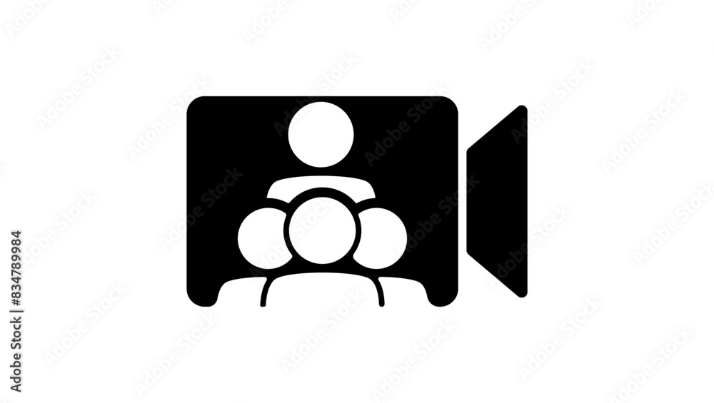 video conference, black isolated silhouette video conference, black isolated silhouette