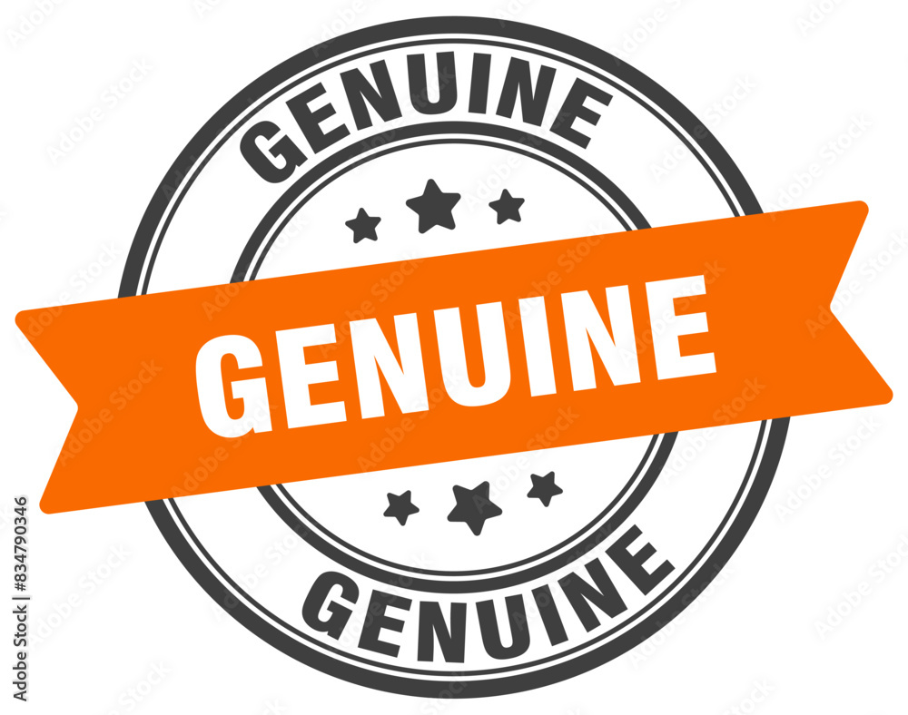 Fototapeta premium genuine stamp. genuine label on transparent background. round sign