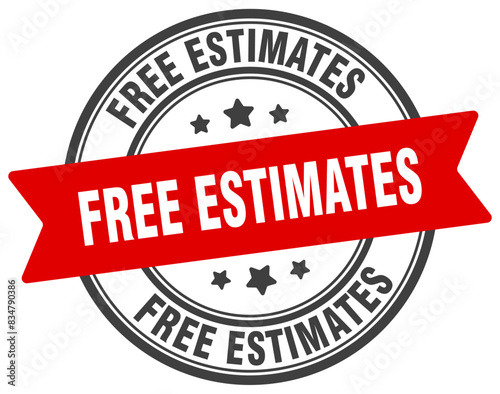 free estimates stamp. free estimates label on transparent background. round sign
