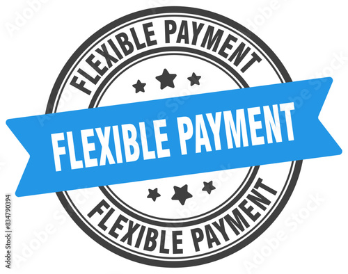 flexible payment stamp. flexible payment label on transparent background. round sign