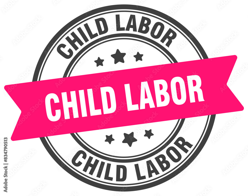 child labor stamp. child labor label on transparent background. round sign