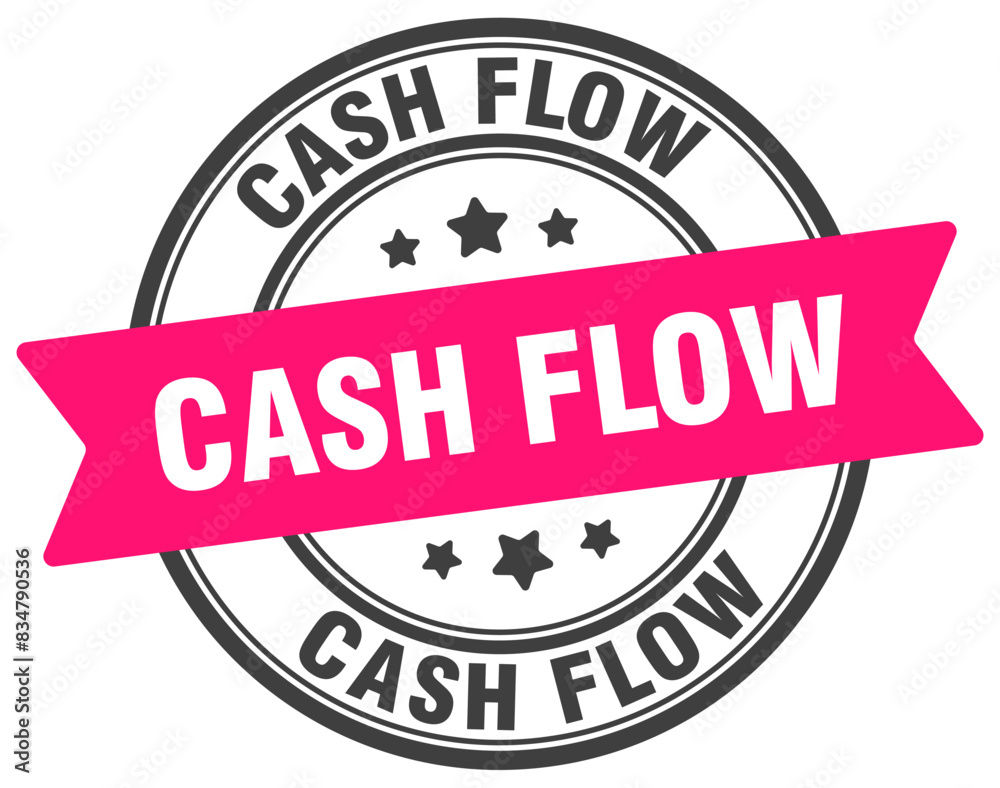 cash flow stamp. cash flow label on transparent background. round sign