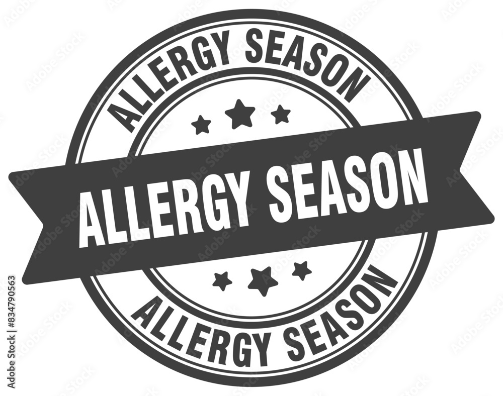 allergy season stamp. allergy season label on transparent background. round sign