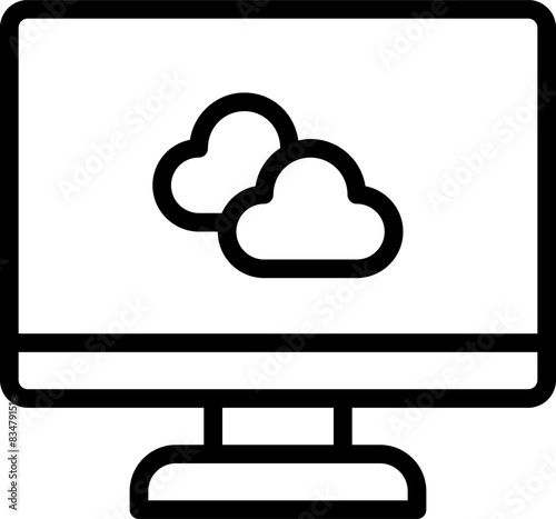Computer monitor icon. 