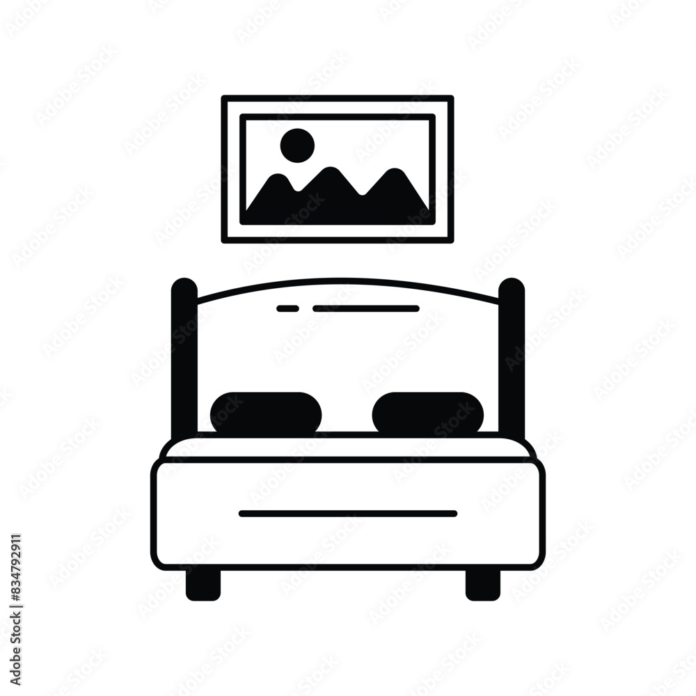 bed icon with white background vector stock illustration bed icon with white background vector stock illustration
