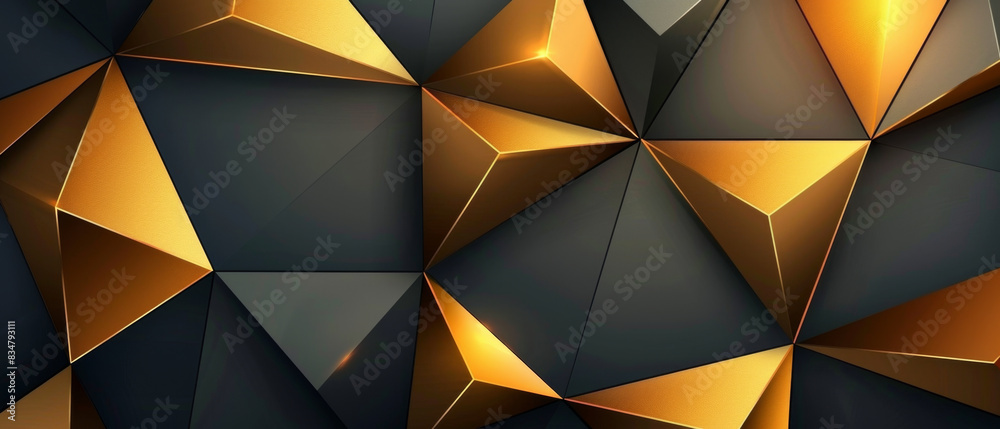 Stunning gold and black hues create a modern and elegant abstract geometric background.