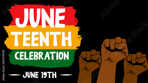 Juneteenth Celebration Day. June 19 Template for background, banner, card, poster