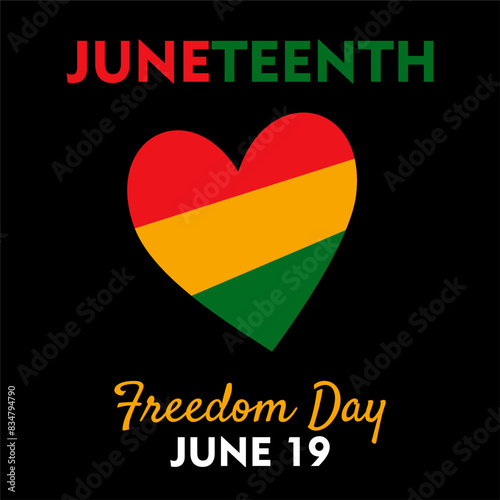 Juneteenth Freedom Day. June 19 Template for background, banner, card, poster