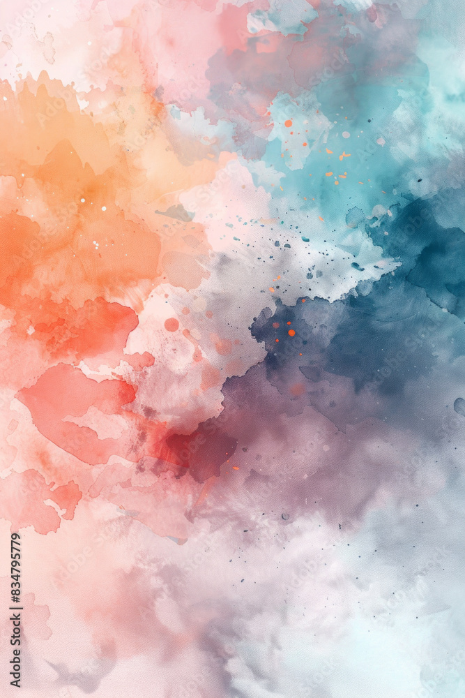Fototapeta premium A minimalist watercolor splash with soft edges and a modern, pastel color scheme. 
