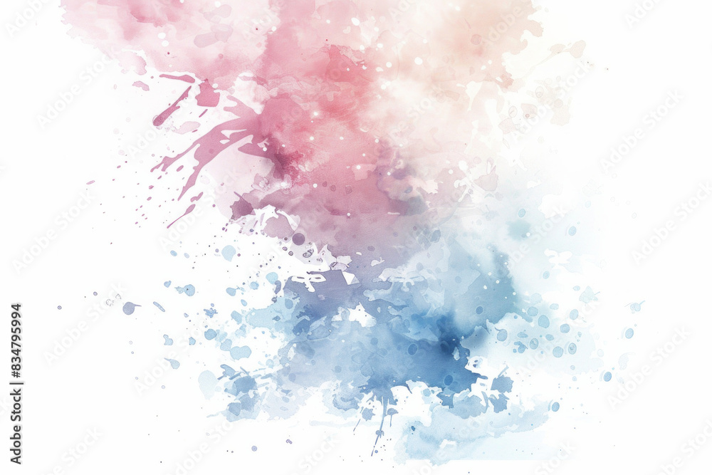 Obraz premium A minimalist watercolor splash with soft edges and a modern, pastel color scheme. 