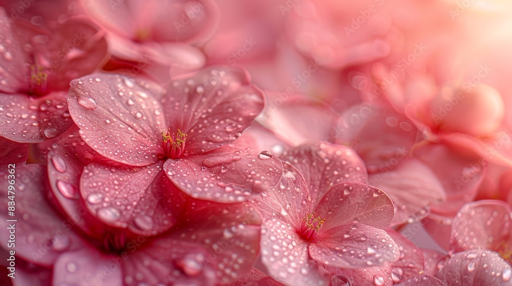 Pink Petals with Dewdrops in Soft Focus Close-Up Pink Petals with Dewdrops in Soft Focus Close-Up