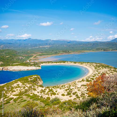 Tablou pe pânză Beautiful beach lagoon in Greece, Peloponnese