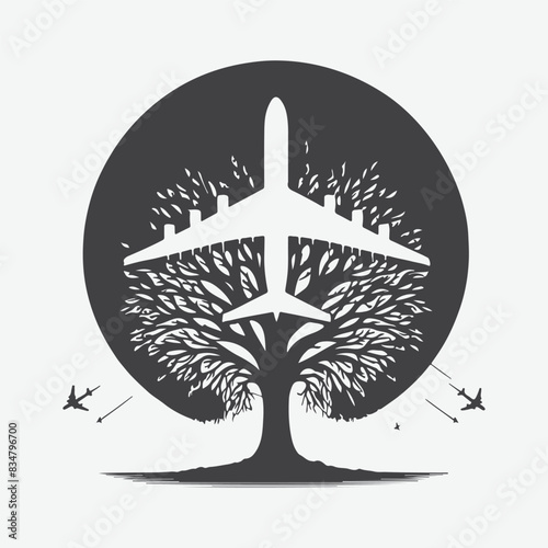 Print Majestic Plane Tree Silhouette, Nature's Timeless Beauty