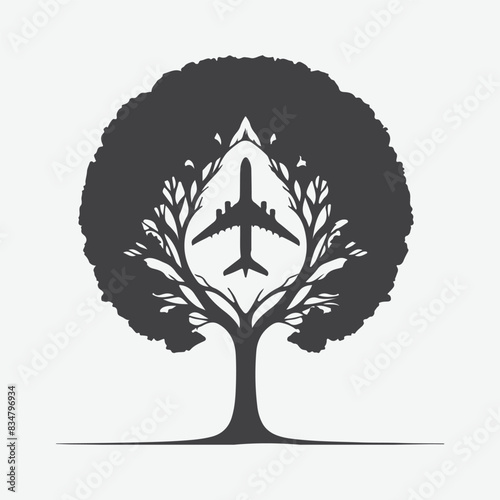 Print Majestic Plane Tree Silhouette, Nature's Timeless Beauty