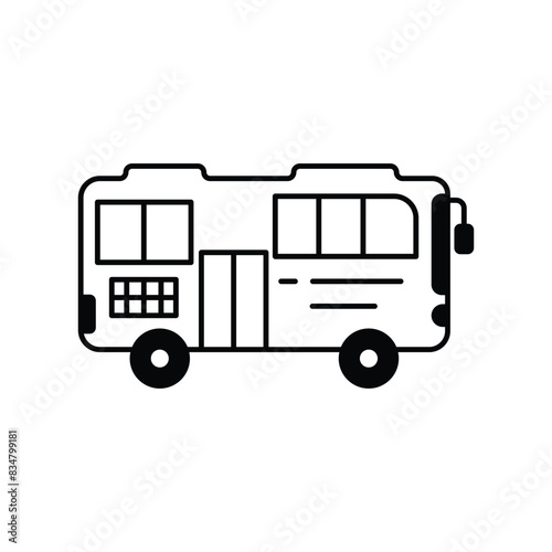 bus icon with white background vector stock illustration