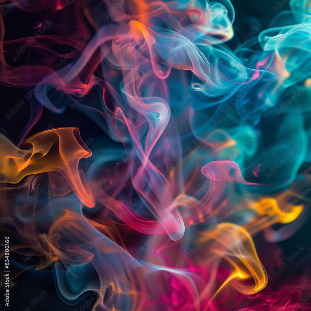 Abstract Colourful Smoke Swirls - Vibrant Artistic Background Abstract Colourful Smoke Swirls - Vibrant Artistic Background