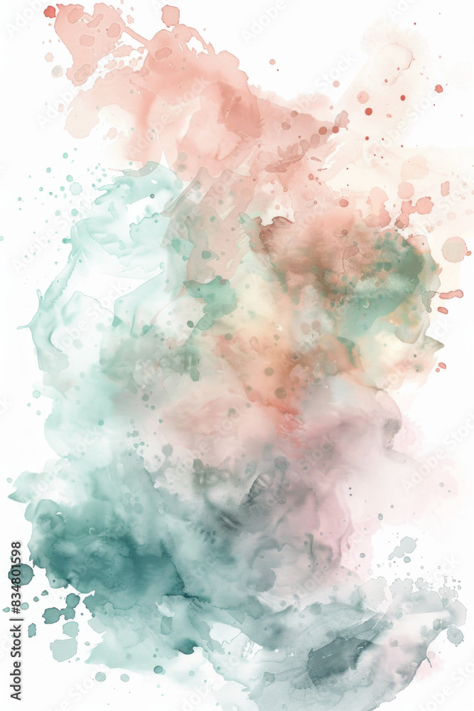 Obraz premium A minimalist watercolor splash with soft edges and a modern, pastel color scheme. 